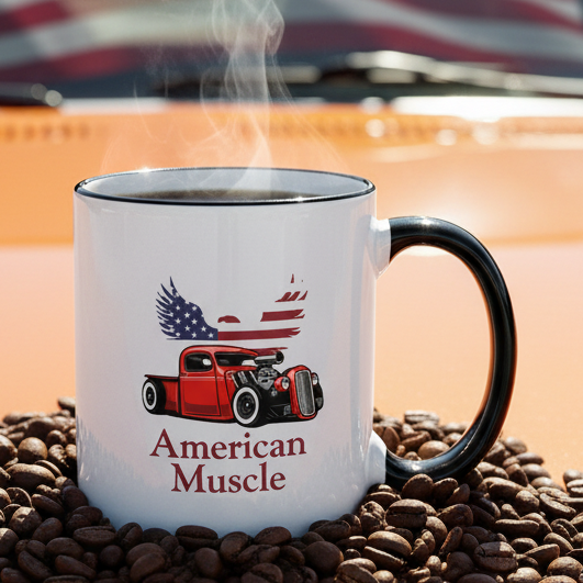 American Muscle  11oz Contrast Coffee Mug - white/black