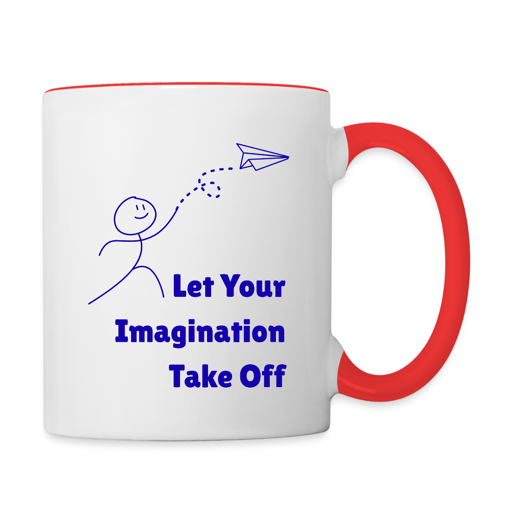 Let Your Imagination Take Off  11oz Contrast Coffee Mug - white/red