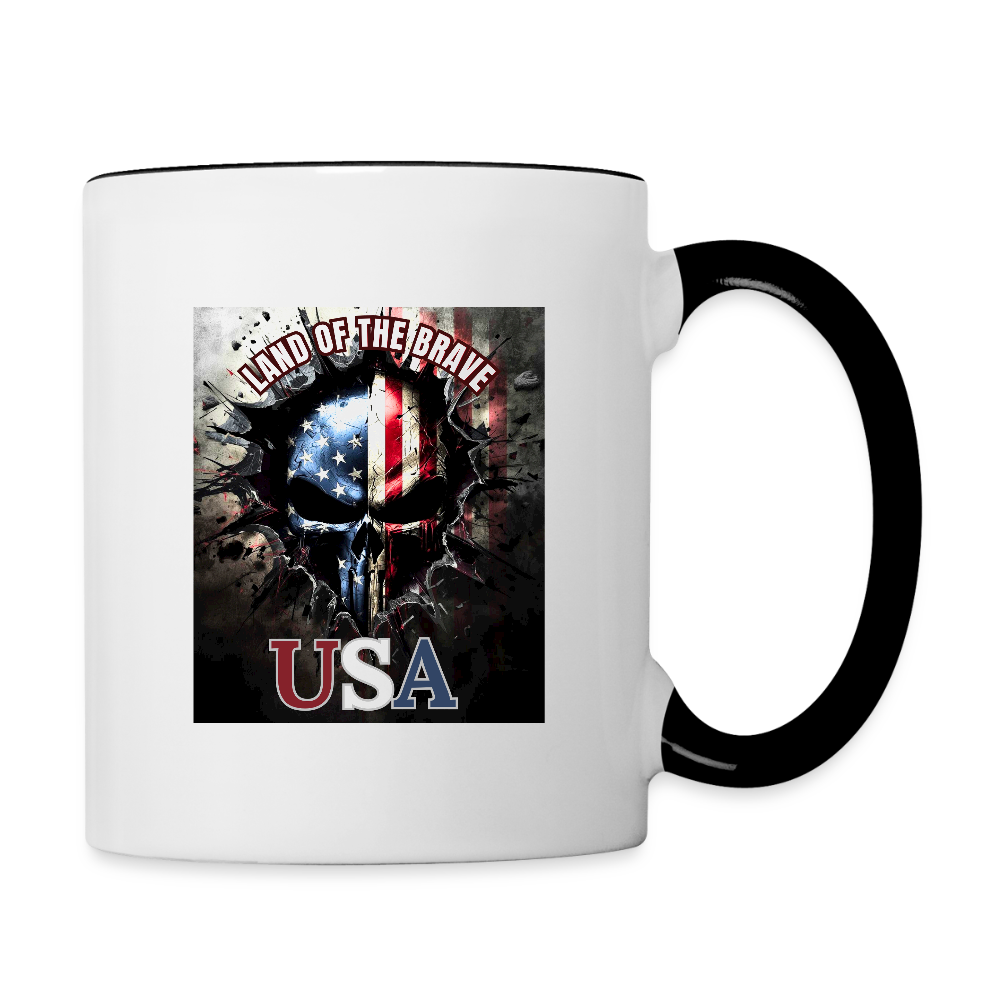 Land Of The Free USA  11oz Contrast Coffee Mug - white/black