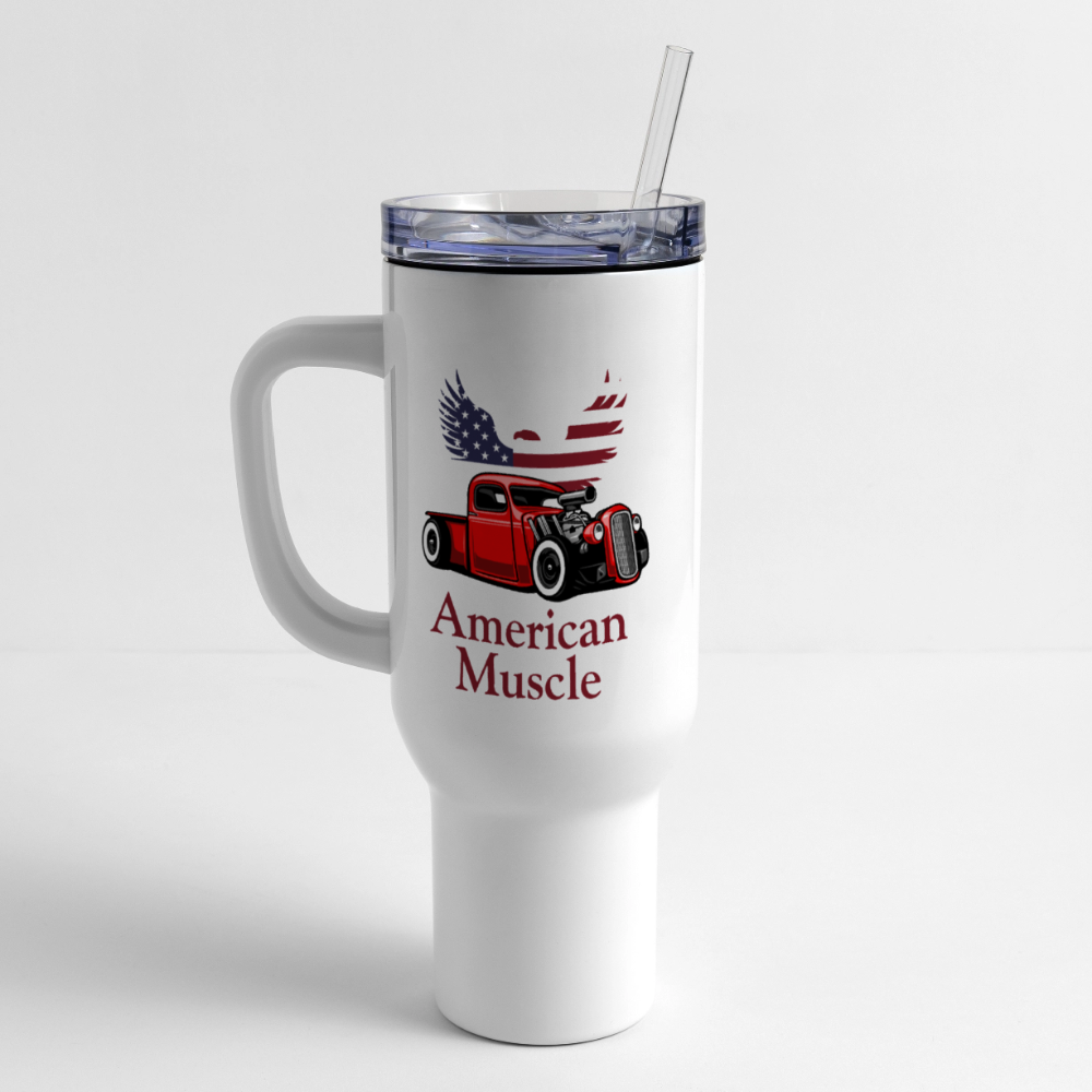 American Muscle 40 oz Travel Tumbler - white