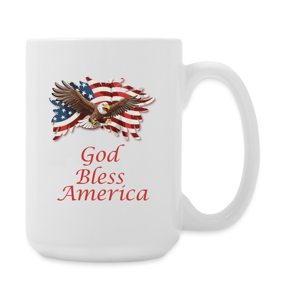 God Bless America  15oz White Ceramic Coffee Mug - white