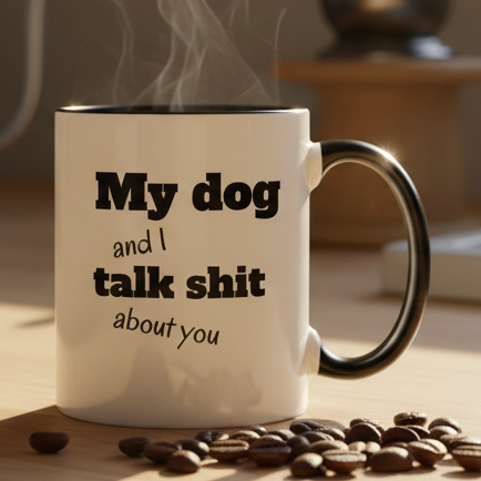 My Dog And I Talk Sh** About You  11oz Contrast Coffee Mug
