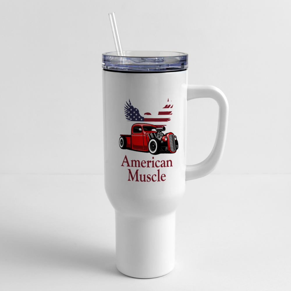 American Muscle 40 oz Travel Tumbler - white