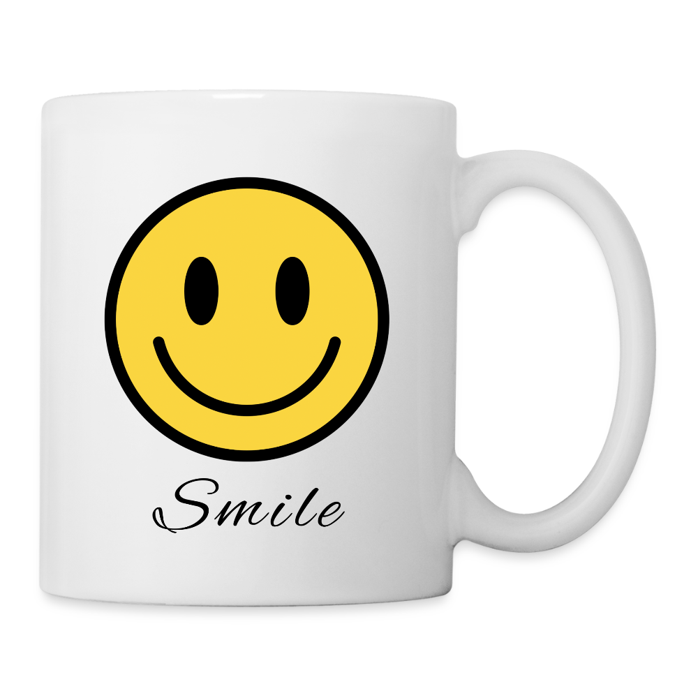 Happy Face - Smile  11oz White Ceramic Coffee Mug - white