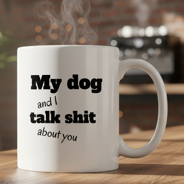 My Dog And I Talk Sh** About You  11oz White Ceramic Coffee Mug