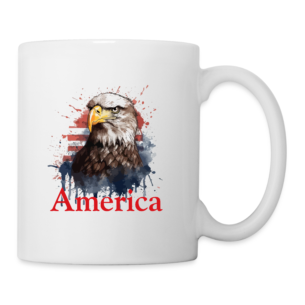 America  11oz White Ceramic Coffee Mug - white
