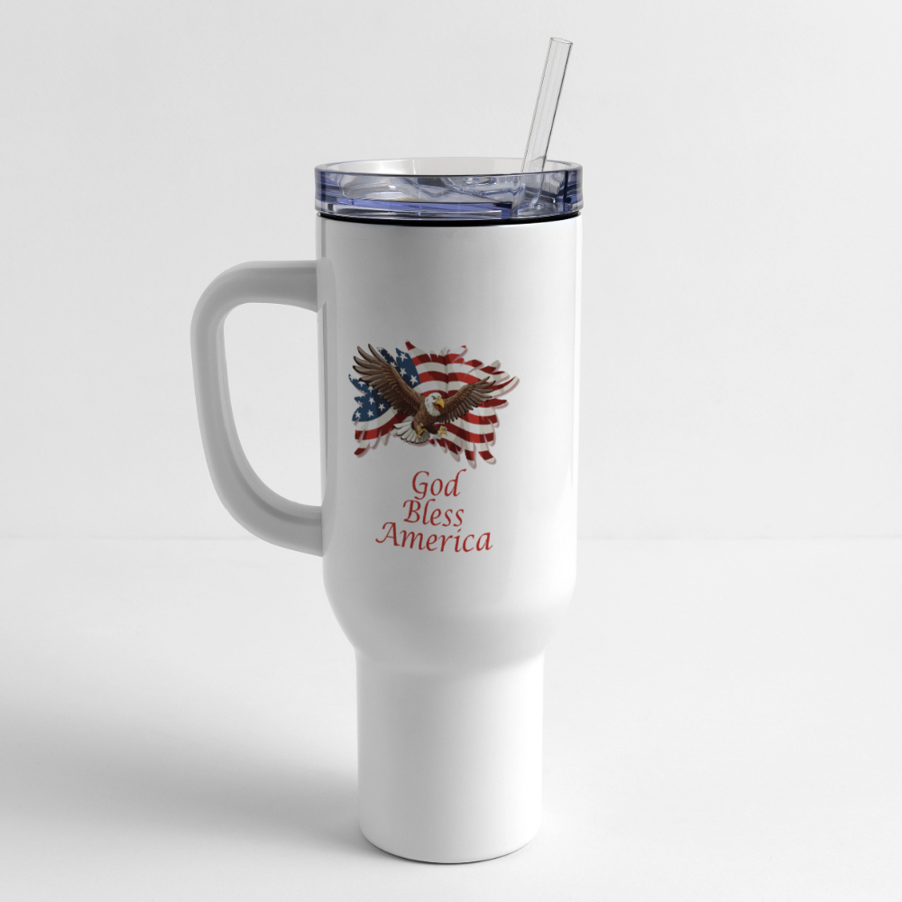 God Bless America  40 oz Travel Tumbler - white