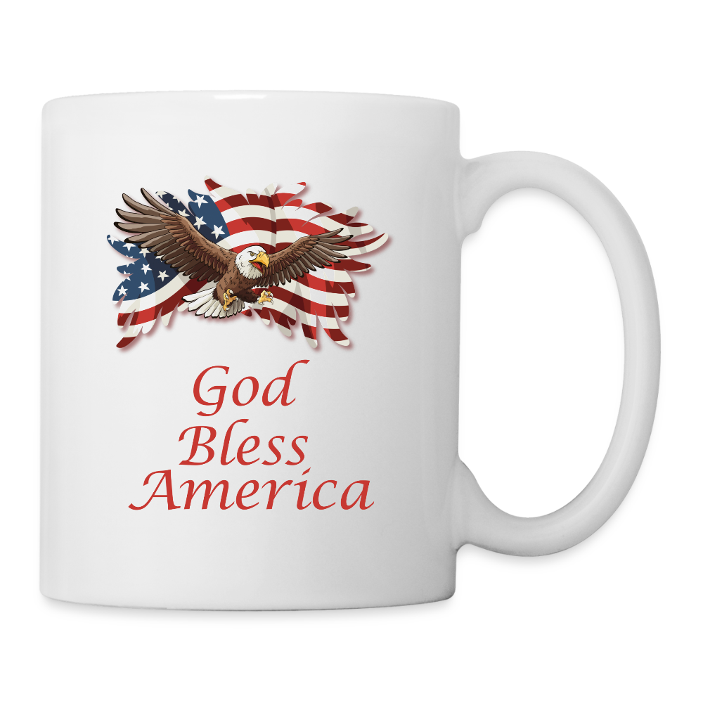 God Bless America  11oz White Ceramic Coffee Mug - white