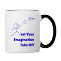Let Your Imagination Take Off  11oz Contrast Coffee Mug - white/black