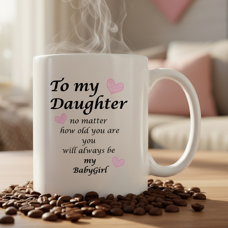 To My Daughter  11oz White Ceramic Coffee Mug - white