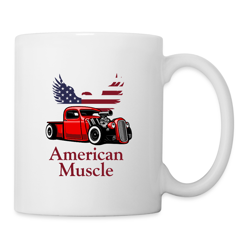 American Muscle  11oz White Ceramic Coffee Mug - white