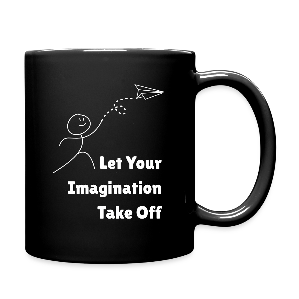 Let Your Imagination Take Off  11oz Black Ceramic Coffee Mug - black
