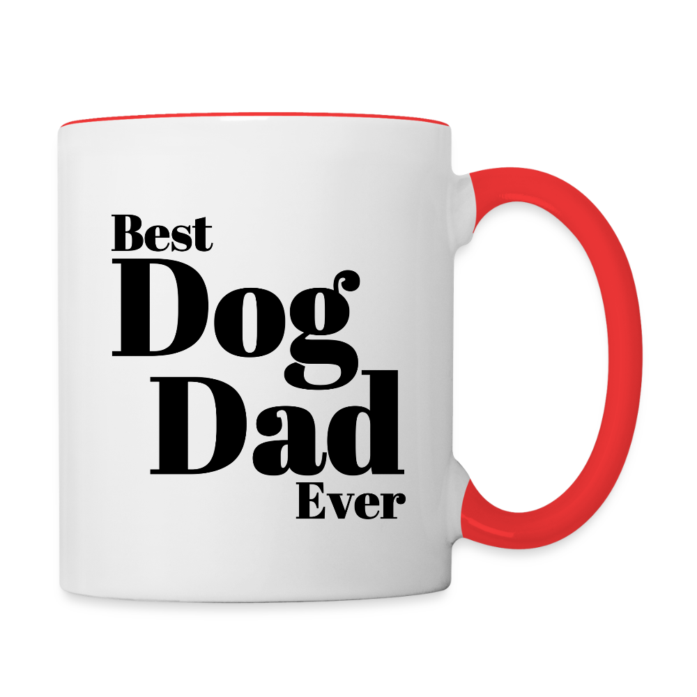 Best Dog Dad Ever  11oz Contrast Coffee Mug - white/red