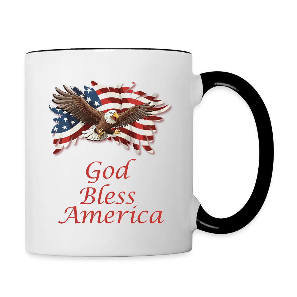God Bless America  11oz Contrast Coffee Mug - white/black