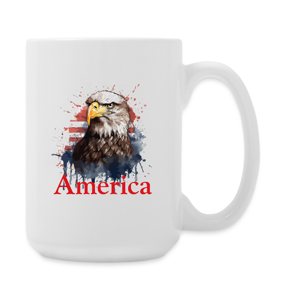 America  15oz White Ceramic Coffee Mug - white