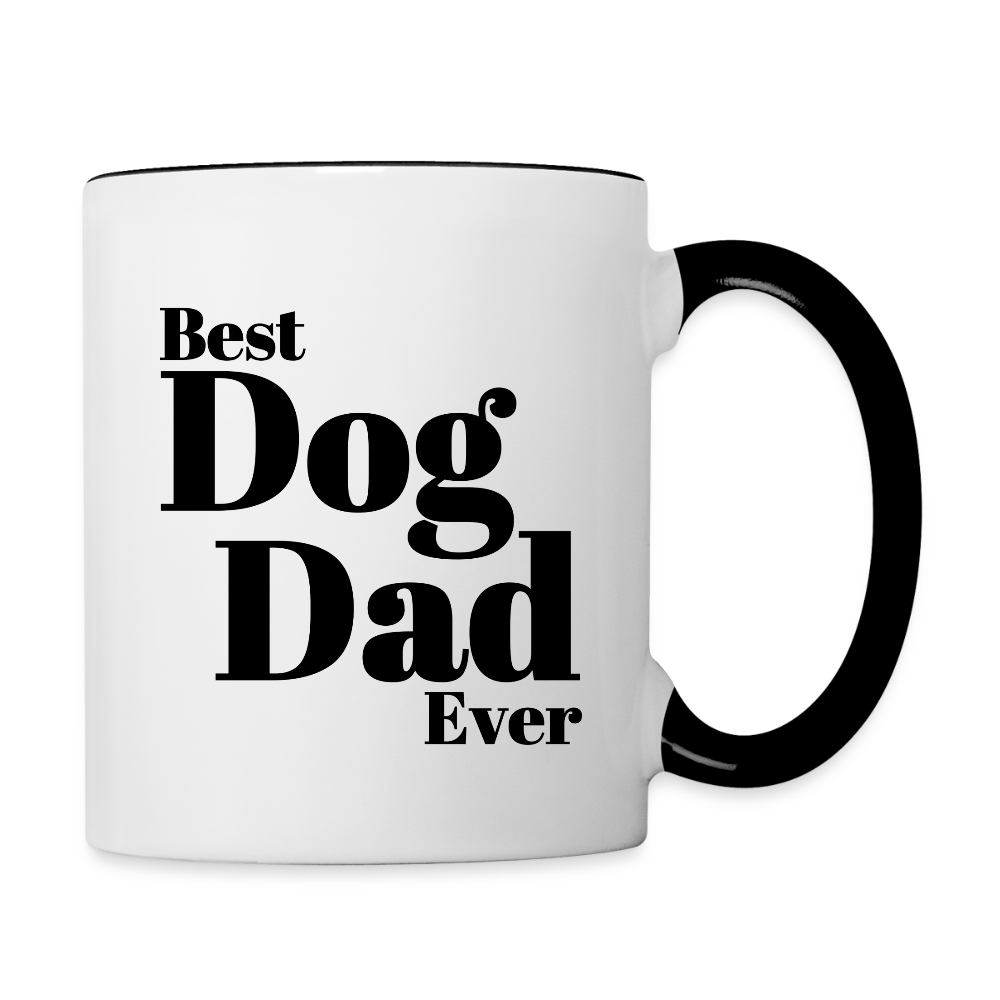 Best Dog Dad Ever  11oz Contrast Coffee Mug - white/black