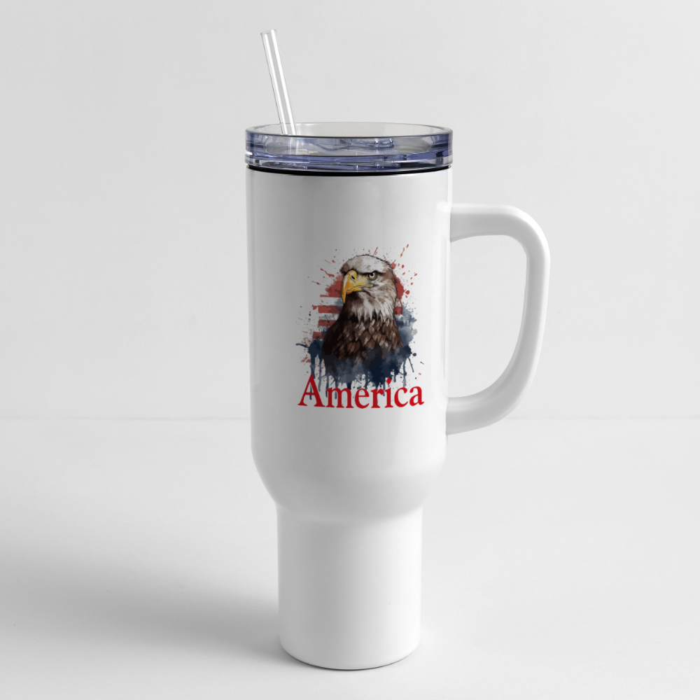 America  40 oz Travel Tumbler - white