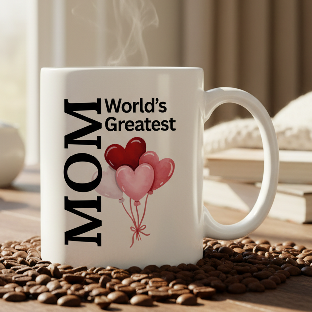 World's Greatest Mom  11oz White Ceramic Coffee Mug - white