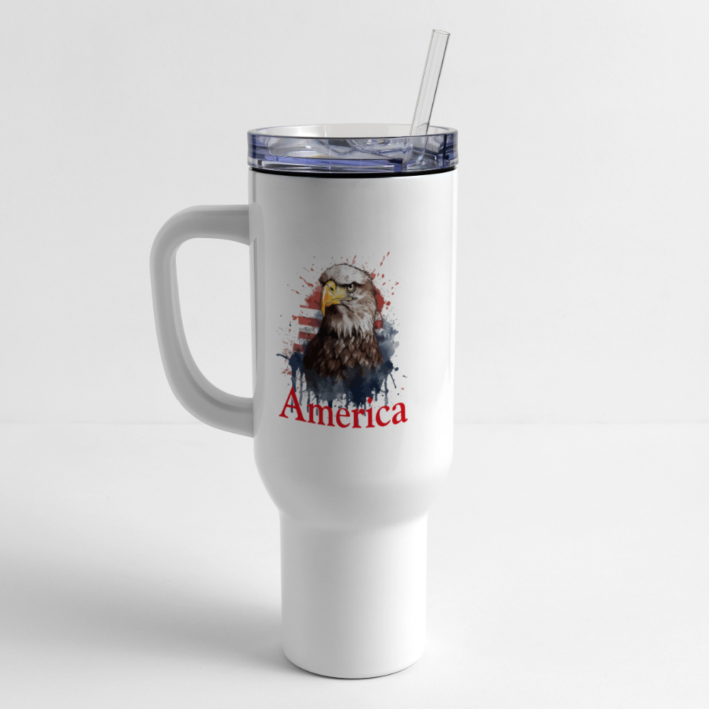 America  40 oz Travel Tumbler - white