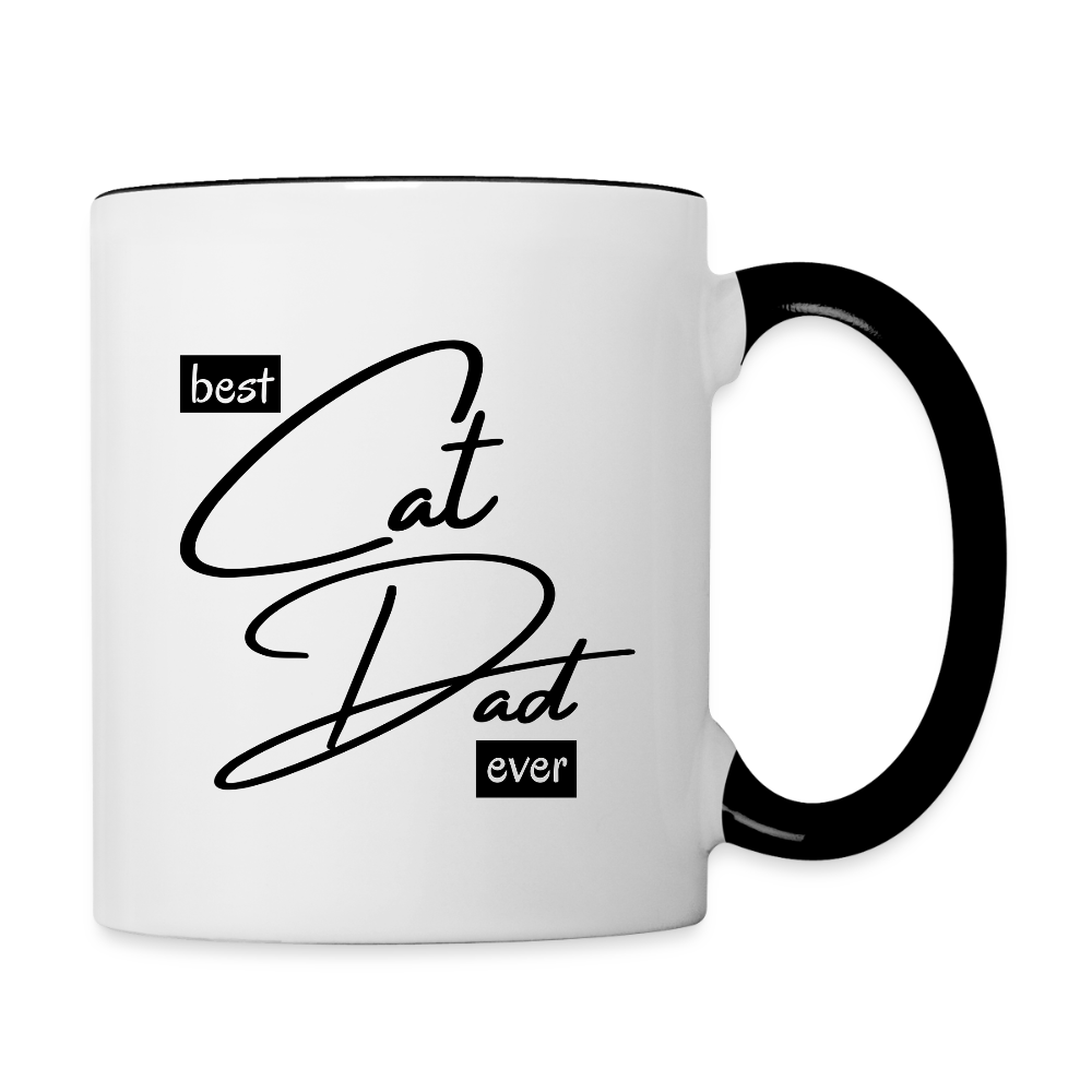 Best Cat Dad Ever  11oz Contrast Coffee Mug - white/black