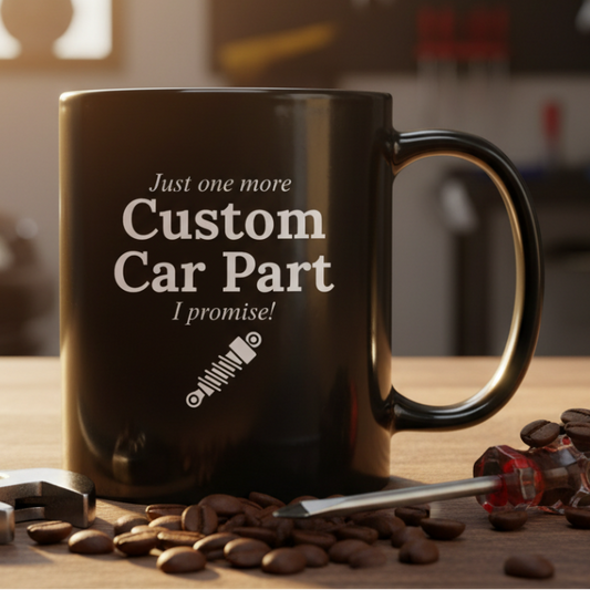 Just One More Custom Car Part I Promise!  11oz Black Ceramic Coffee Mug - black