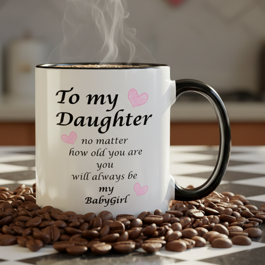 To My Daughter  11oz Contrast Coffee Mug - white/black