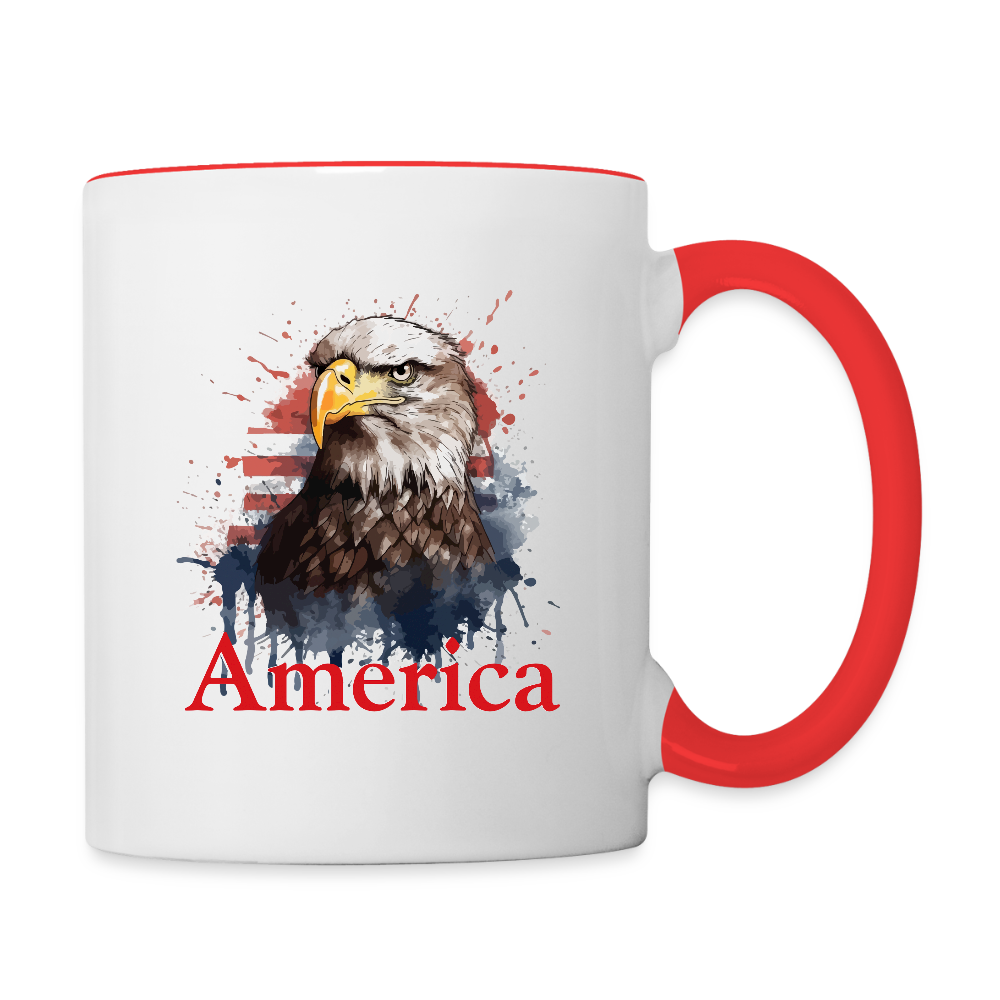 America  11oz Contrast Coffee Mug - white/red