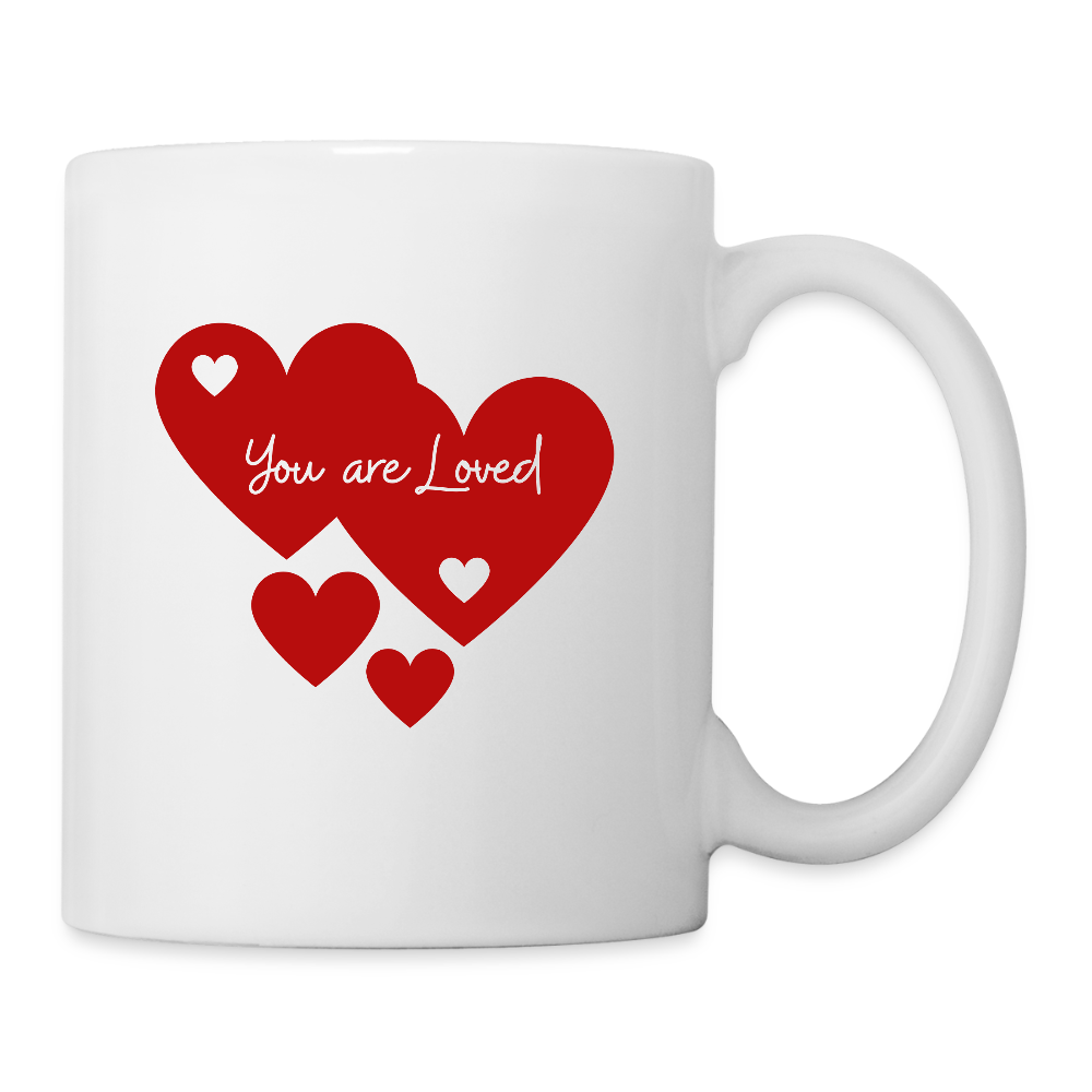 Hearts - You Are Loved   11oz White Ceramic Coffee Mug - white